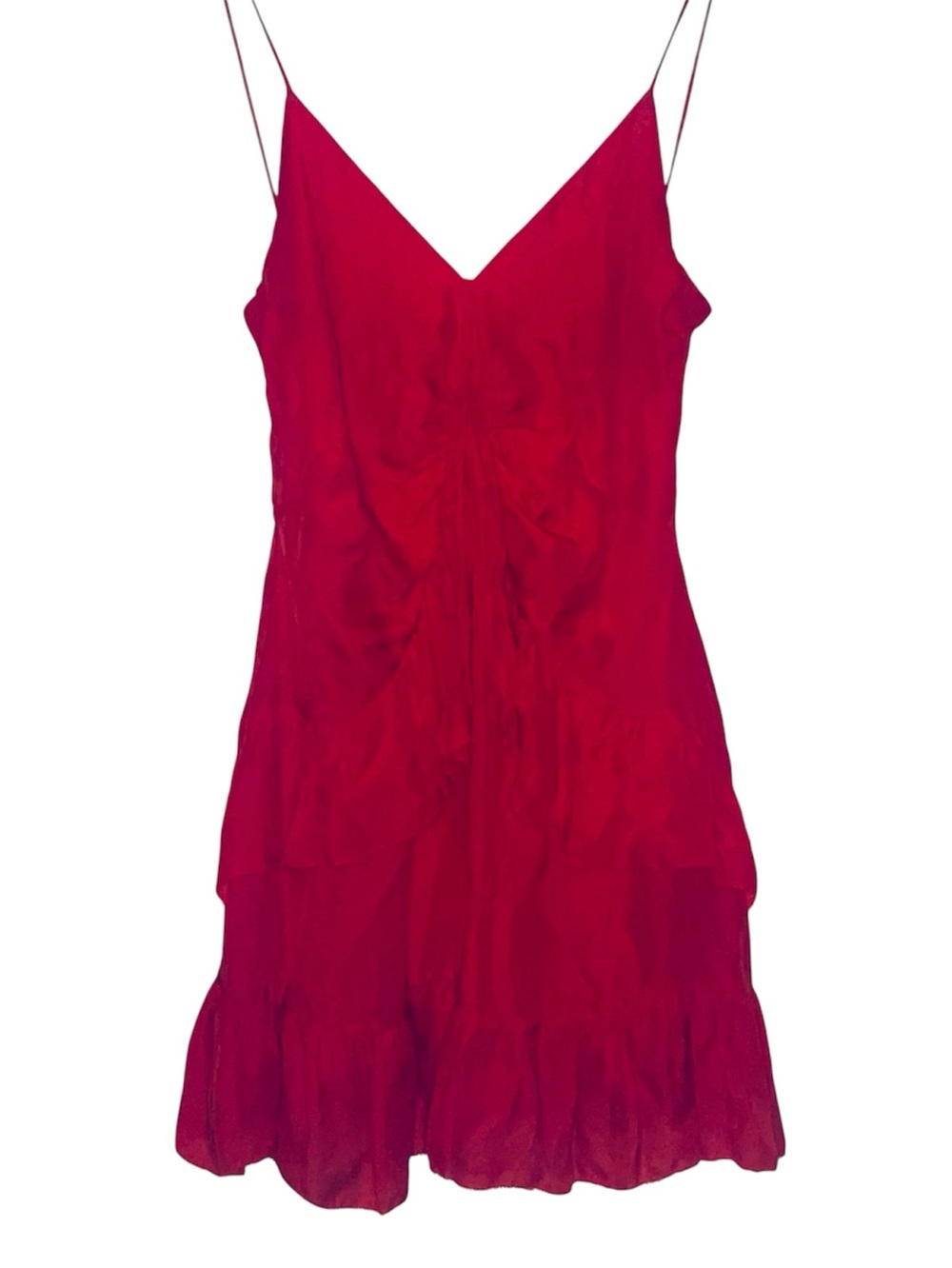 LPA Red Spaghetti Strap Slip Mini Dress Sz S